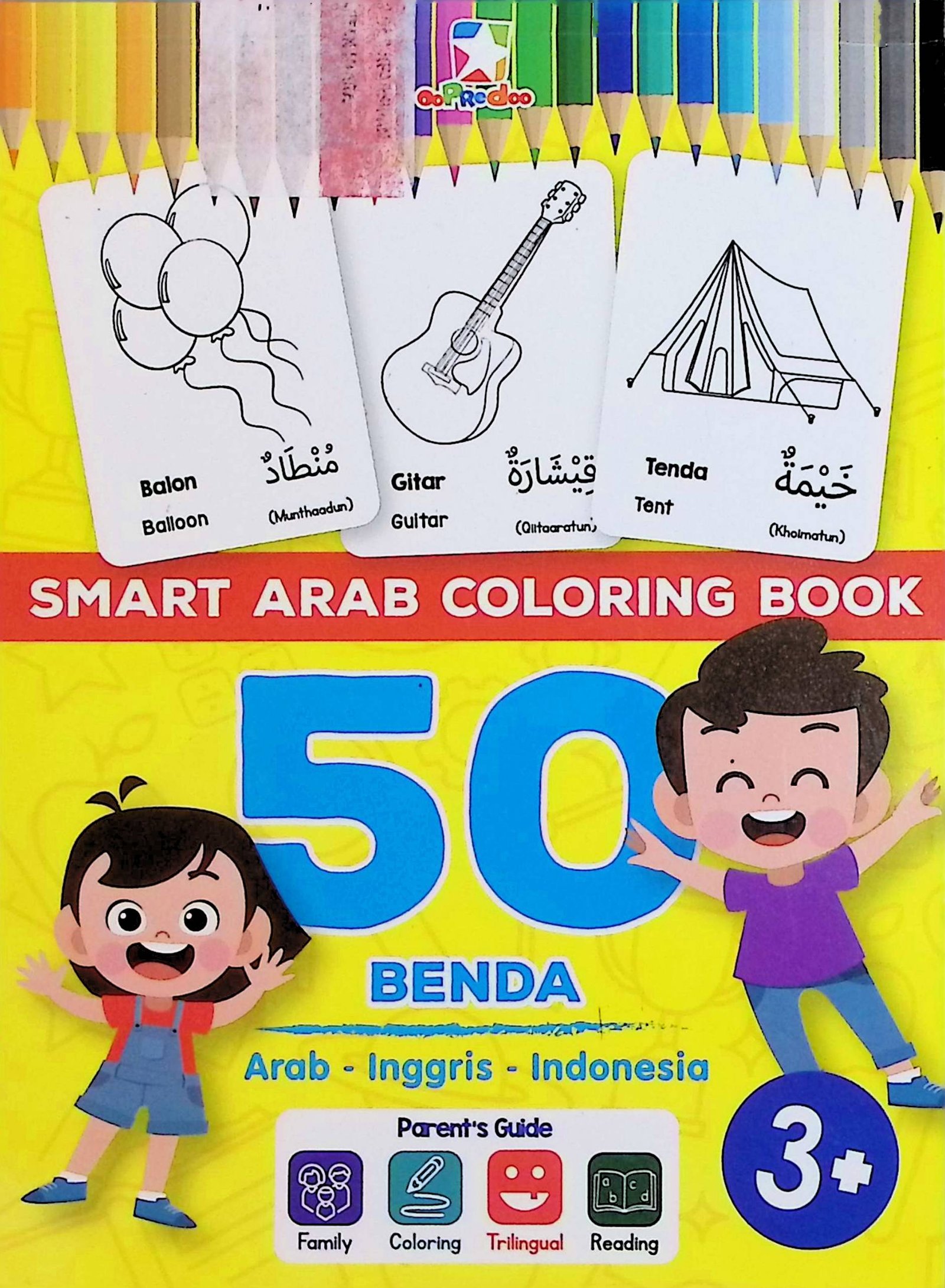Cover Smart Arab Coloring Book: 50 Benda / Oopredoo