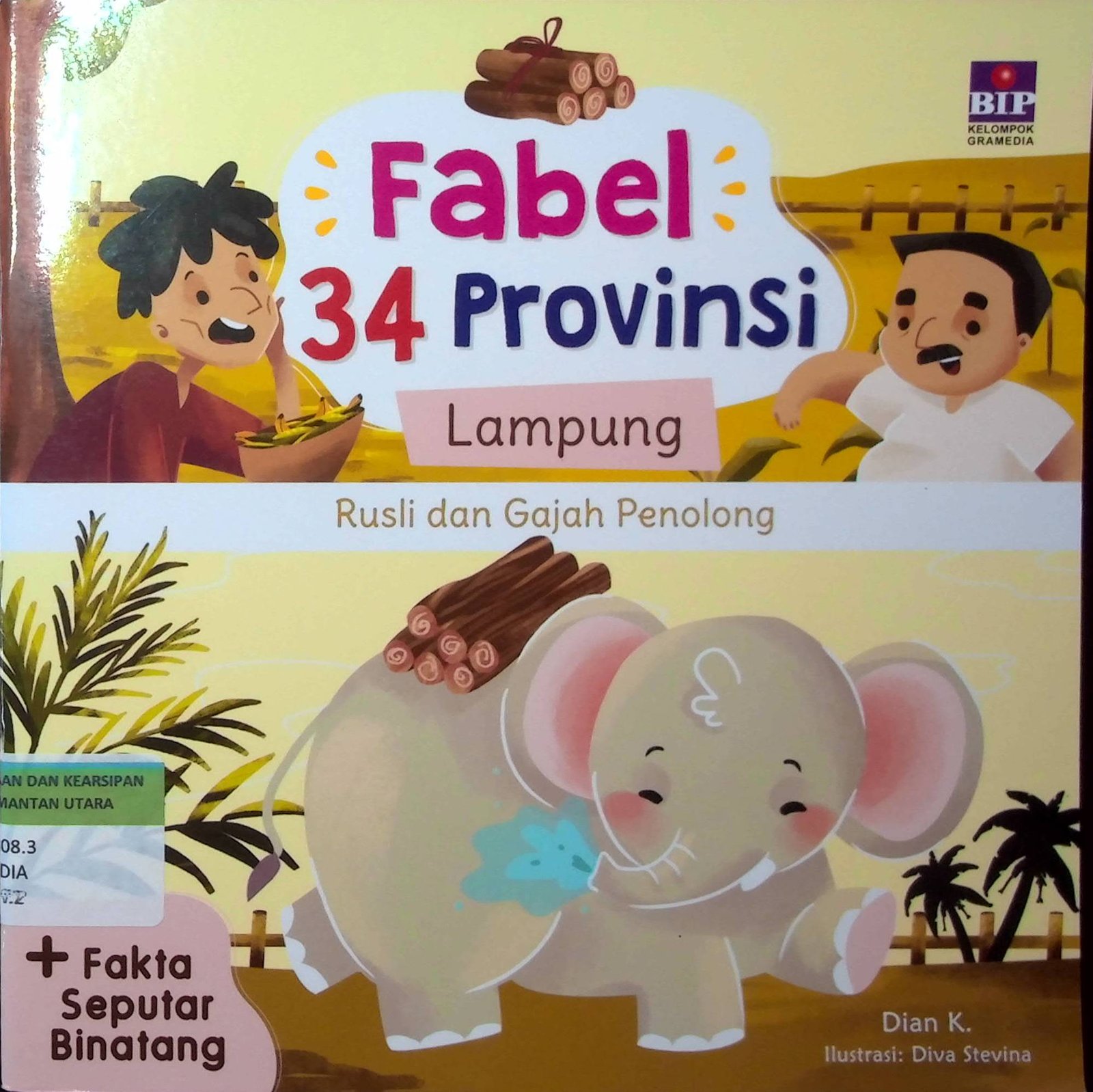 Cover Fabel 34 Provinsi Lampung :  Rusli dan Gajah Penolong