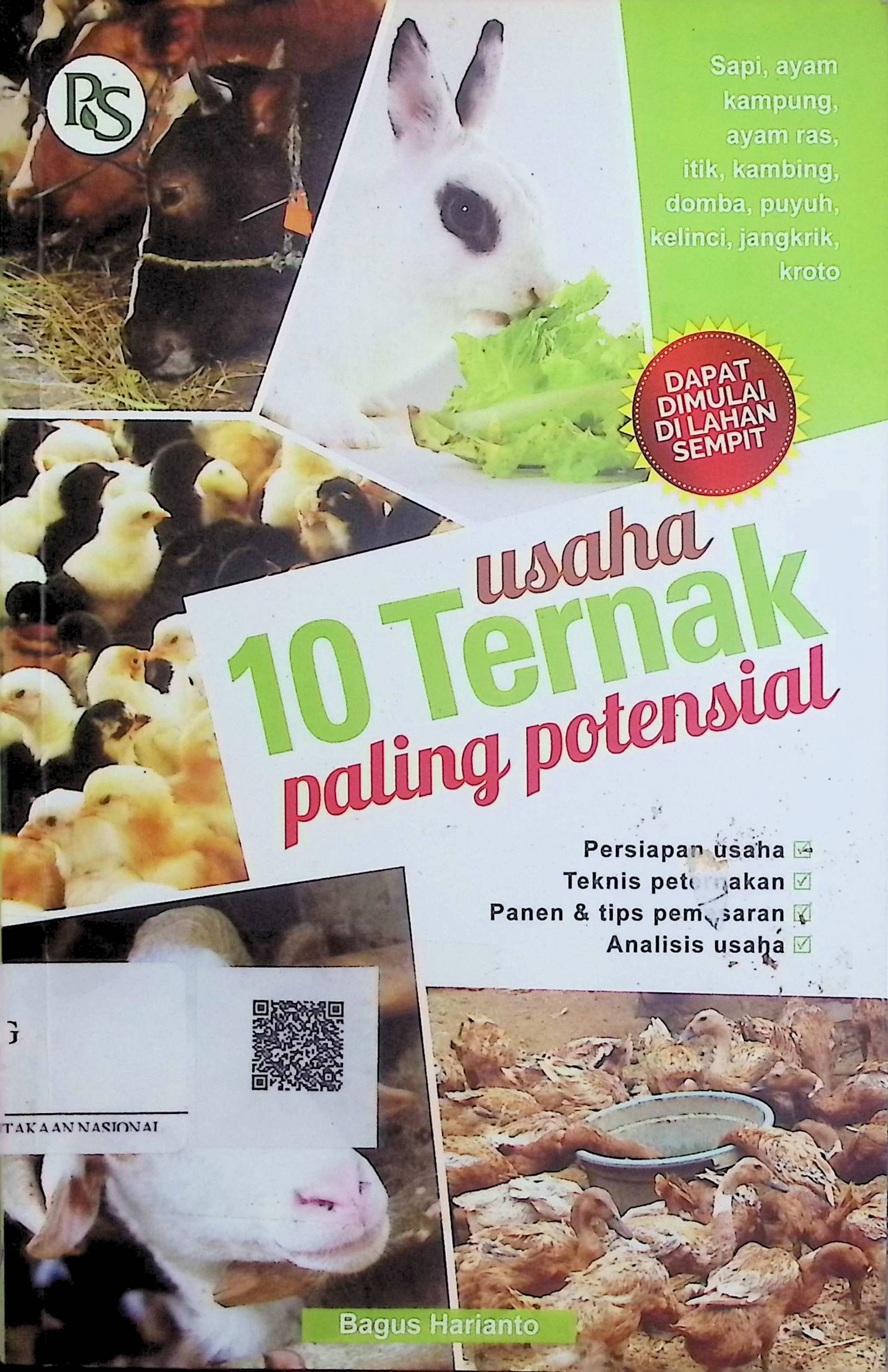 Cover Usaha 10 Ternak Paling Potensial / Bagus Harianto (Penyusun); YH. Indriani (Editor)