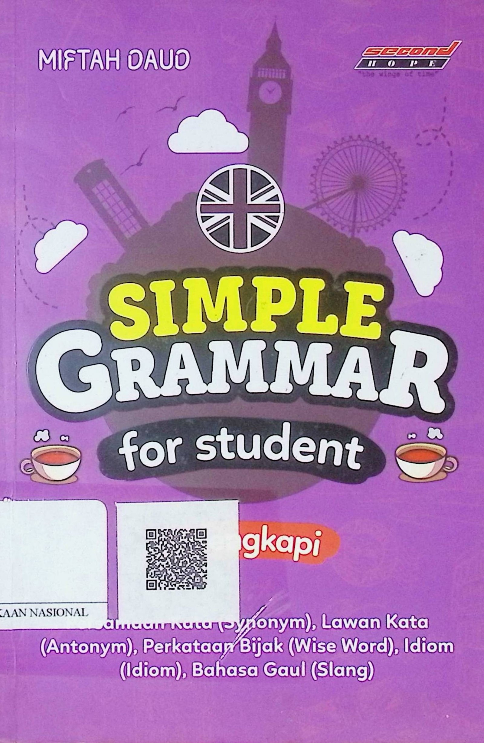 Cover Simple Grammar For Student / Miftah Daud (Penulis); Redaksi Second Hope (Editor)