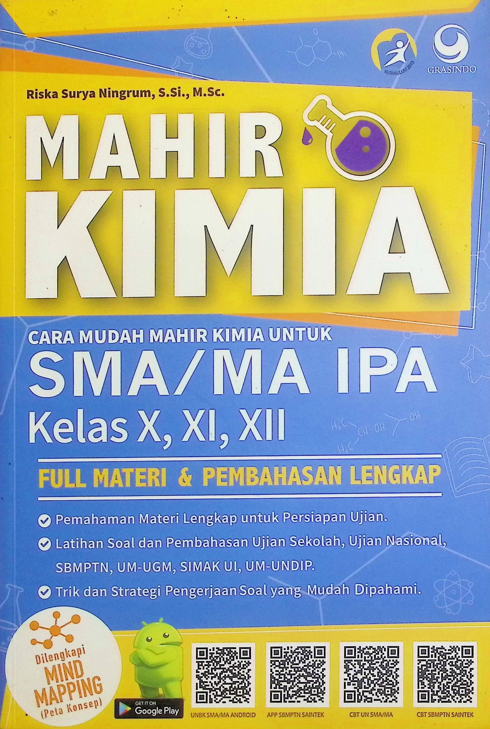 Cover Mahir Kimia SMA/MA IPA / Riska Surya Ningrum (Penulis); Albertus Revoliko Septiawan (Editor)