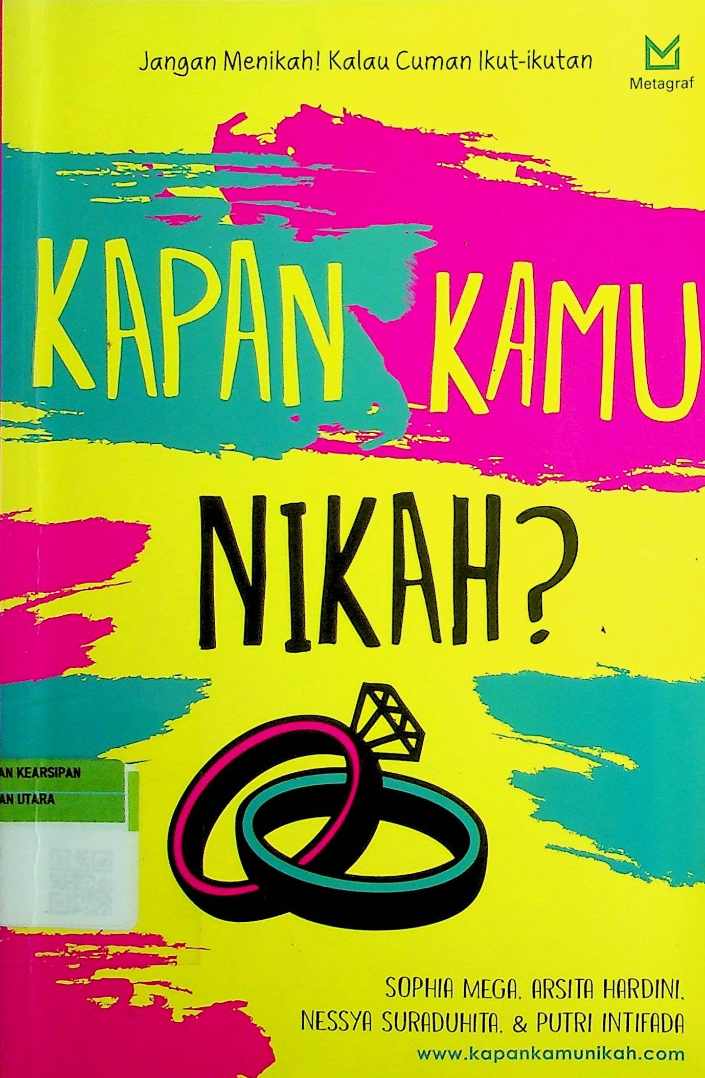 Cover Kapan Kamu Nikah? / Sophia Mega (Penulis); Ferrial Pondrafi (Editor)