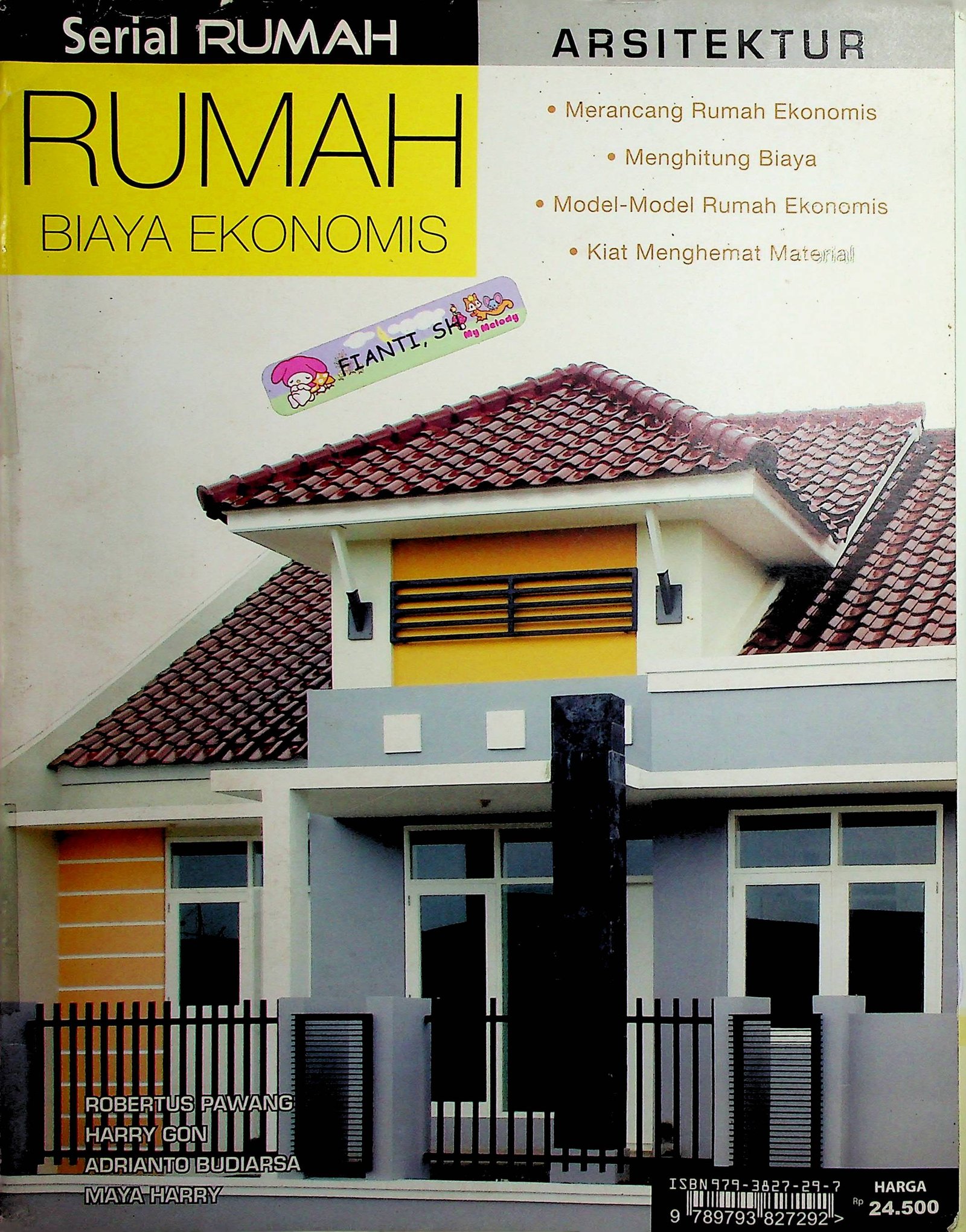Cover Rumah Biaya Ekonomis / Robertus Pawang Sidharta (Penyusun); Herdamon Budianto (Editor)