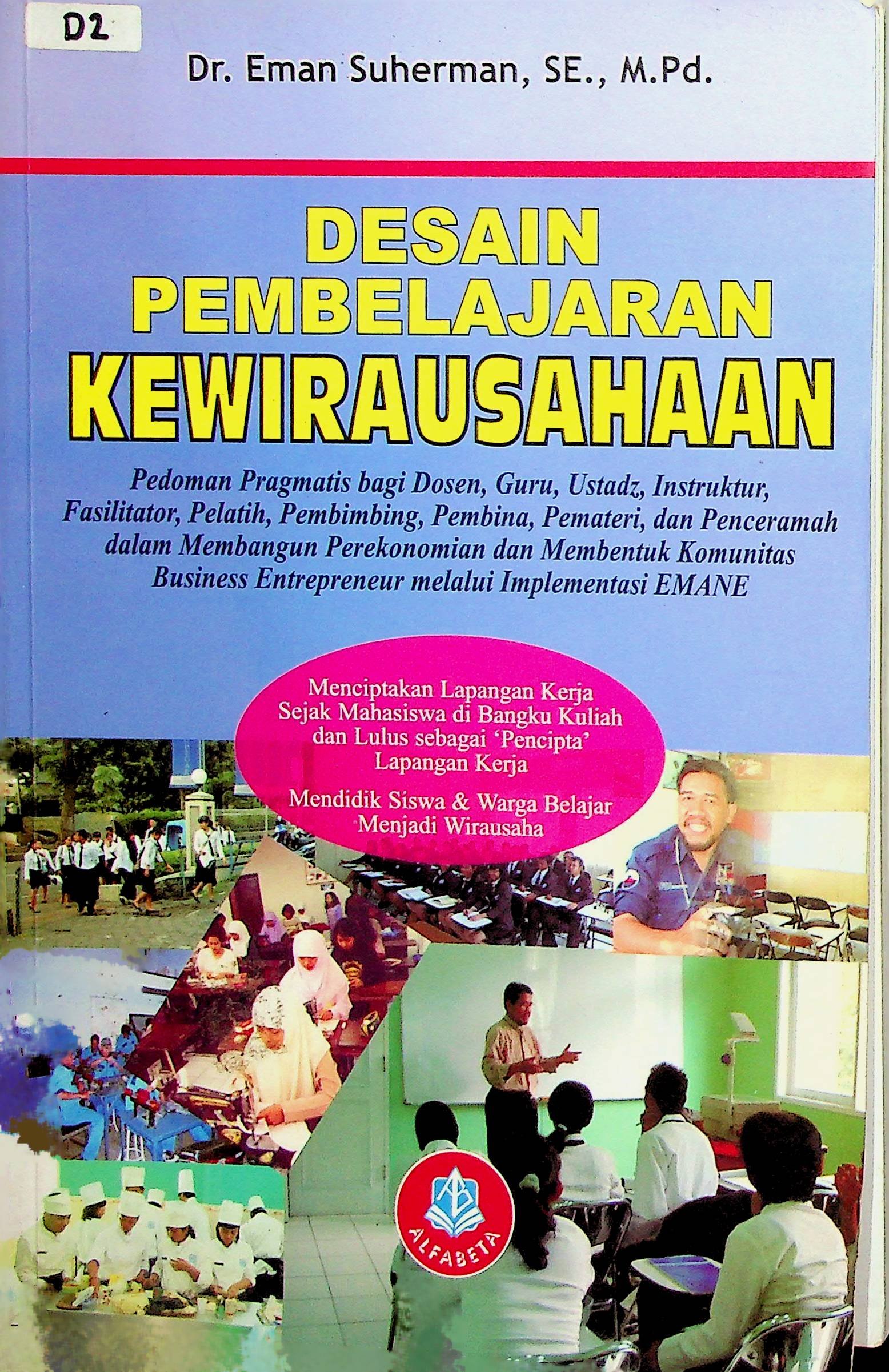 Cover Desain Pembelajaran Kewirausahaan / Eman Suherman (Penulis)